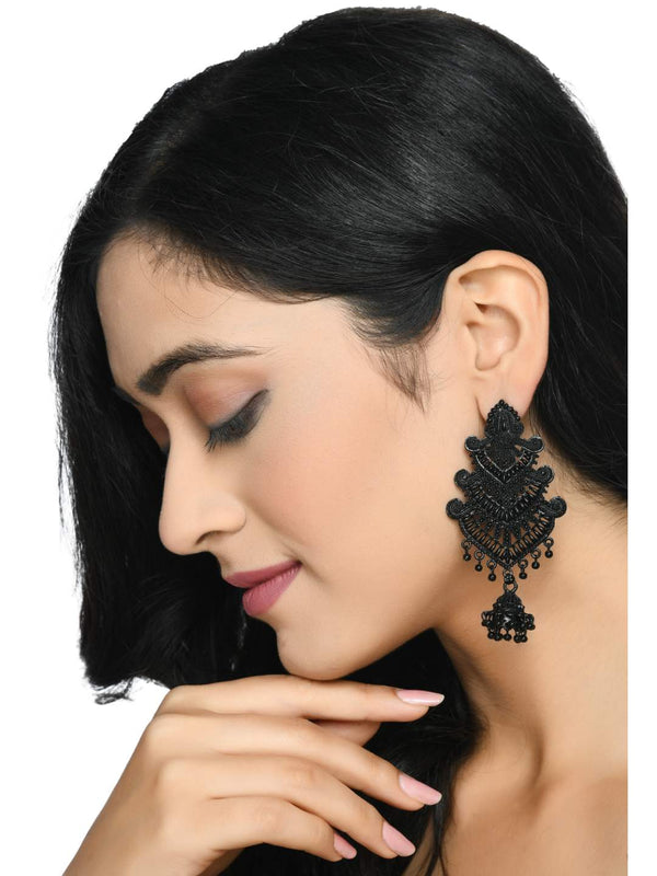 Indiakreations Latest design Black Earrings Jker_121