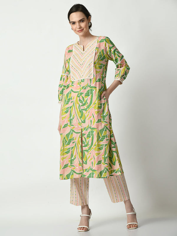 Women's Multi A-Line Printed Kurta - Myshka