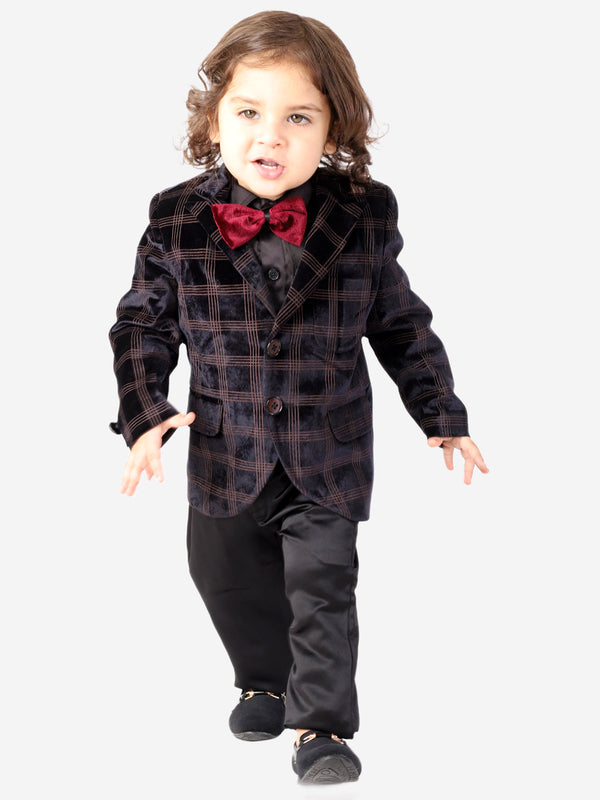 Boy's Velvet Solid Full Length Suit Set - KID1 Boys