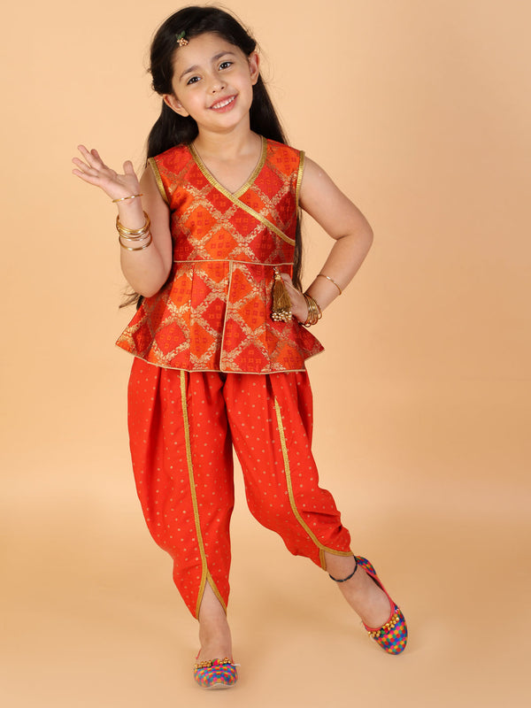 Girl's Nyra Peplum Top With Dhoti - Kid1 Girls