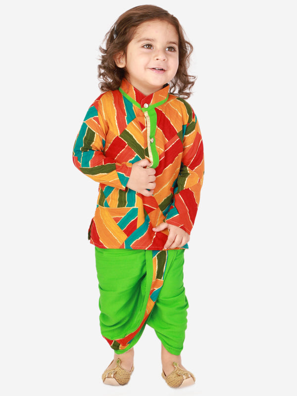 Boy's Zig Zag Print Kurta Dhoti - KID1 Boys