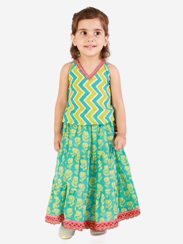 Girl's Banjara skirt with halter neck choli - KID1 Girls