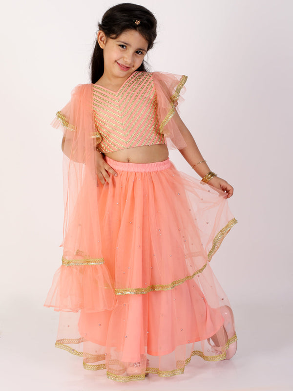 Girl's Liza Net Frill Lehenga Choli - Kid1 Girls