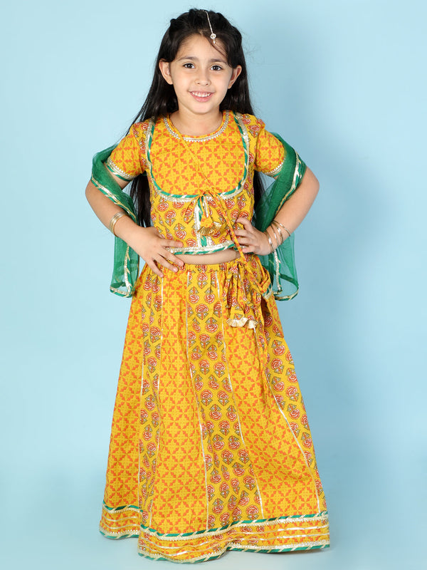 Girl's Baani Block Print Lehenga Choli - Kid1 Girls