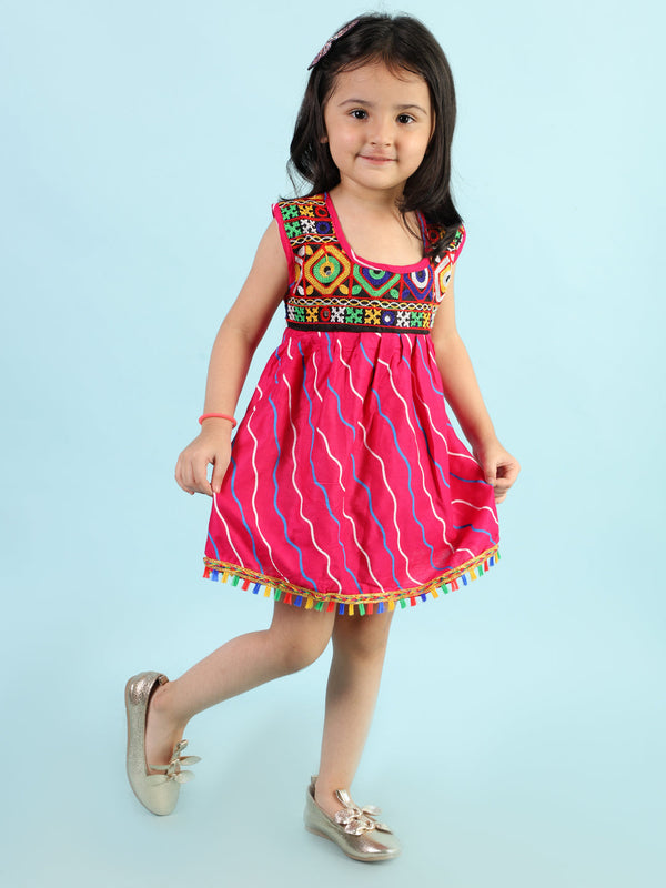 Girl's Festive Lehariya Navratri Dress - Kid1 Girls