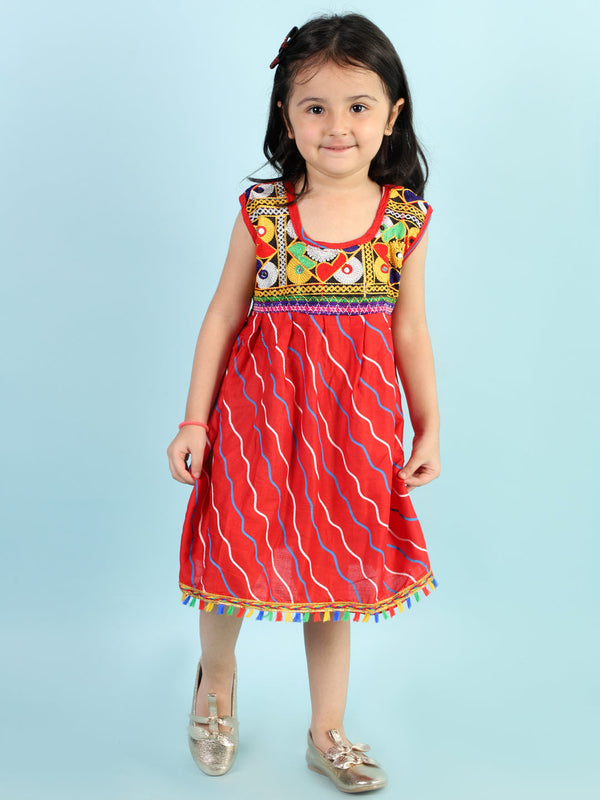 Girl's Festive Lehariya Navratri Dress - Kid1 Girls