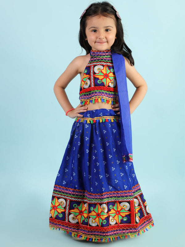 Girl's Bandhani Navratri Lehenga - Kid1 Girls