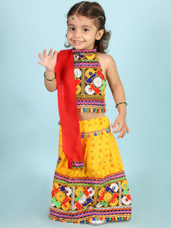 Girl's Bandhani Navratri Lehenga - Kid1 Girls