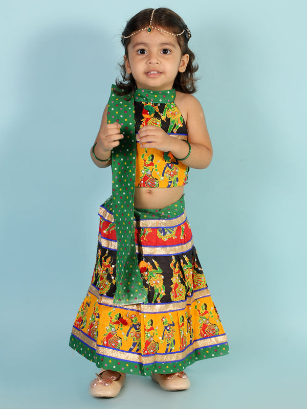 Girl's Bandhani Navratri Lehenga - Kid1 Girls