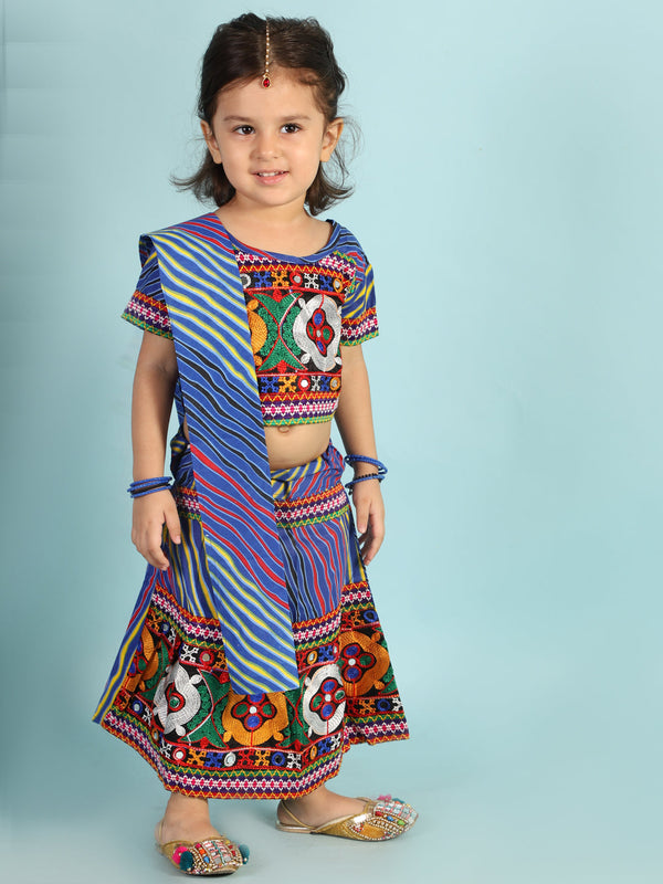 Girl's Bandhani Navratri Lehenga - Kid1 Girls