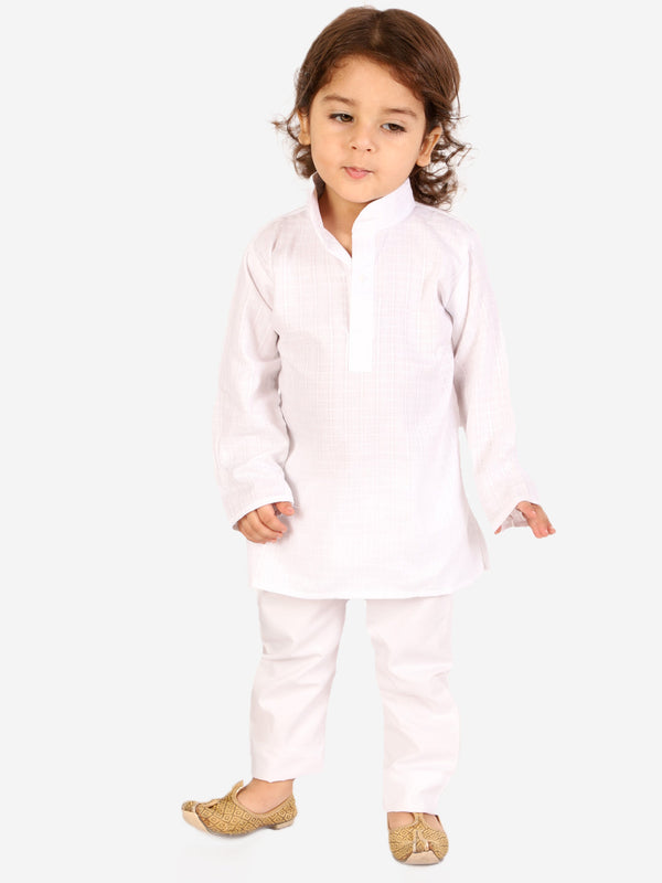 Boy's Handloom Kurta Pajama White - KID1 Boys