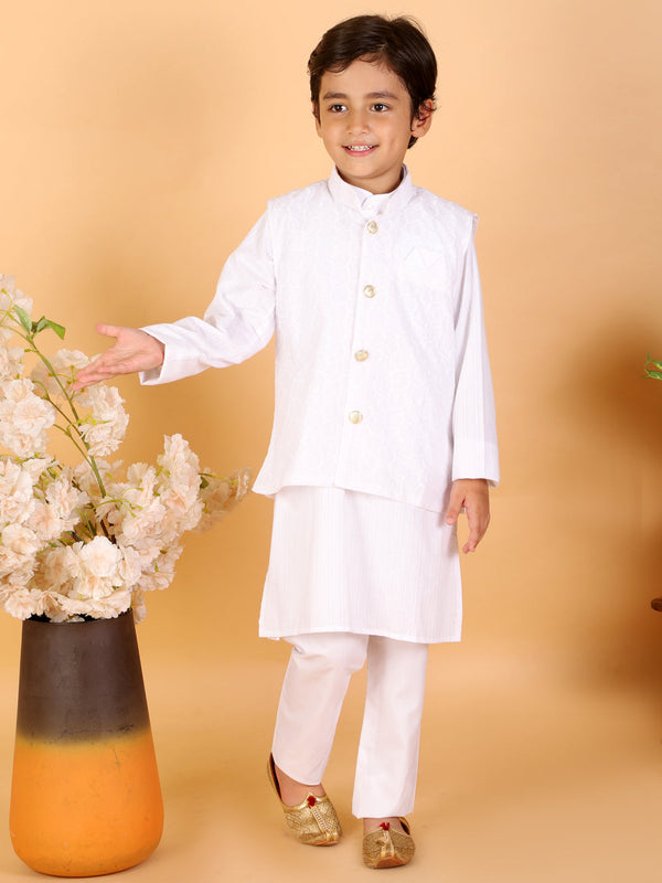 Boy's Kurta Pajama With Embroidered Jacket - Kid1 Boys