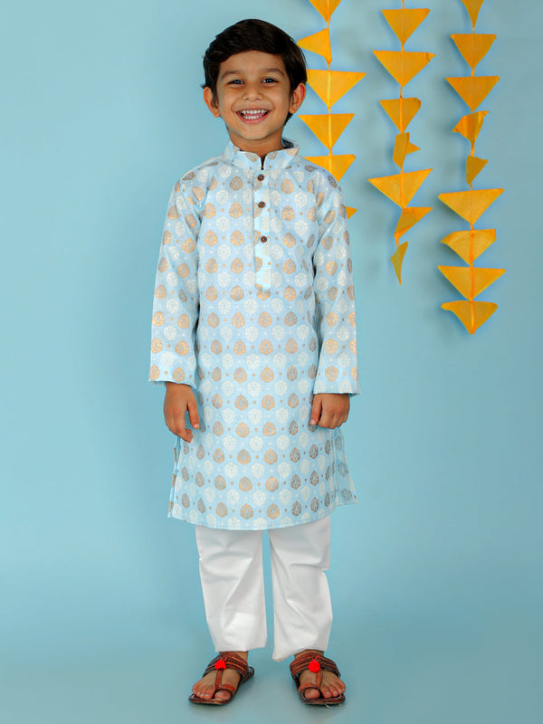 Boy's  Blue Color In-Vouge Kurta Pyjama  - KID1 Boys