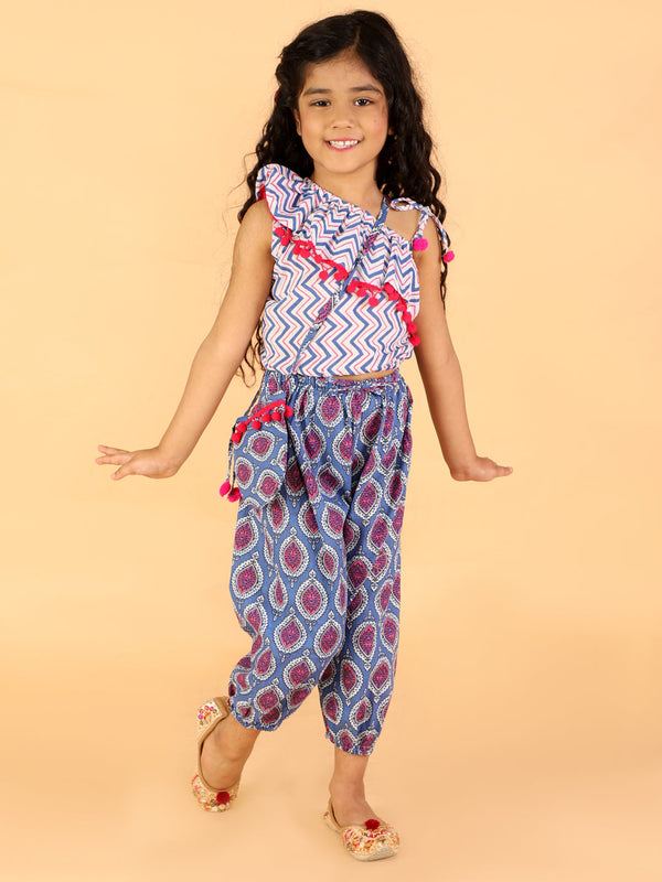 Girl's Sassy Frill top with harem pants and bag - KID1 Girls