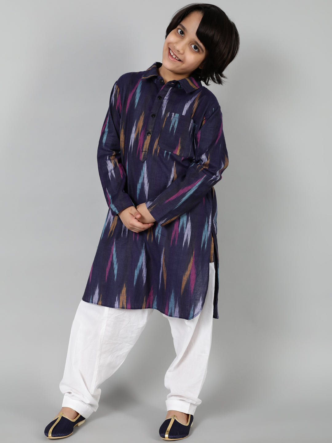 Cotton Woven Design Pathani Pathani Suit Set for Boys - AKS Boys