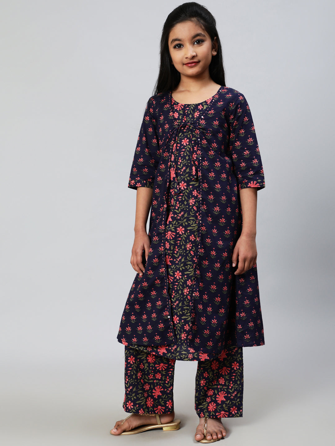 Cotton Kurta & Palazzo Set For Girls