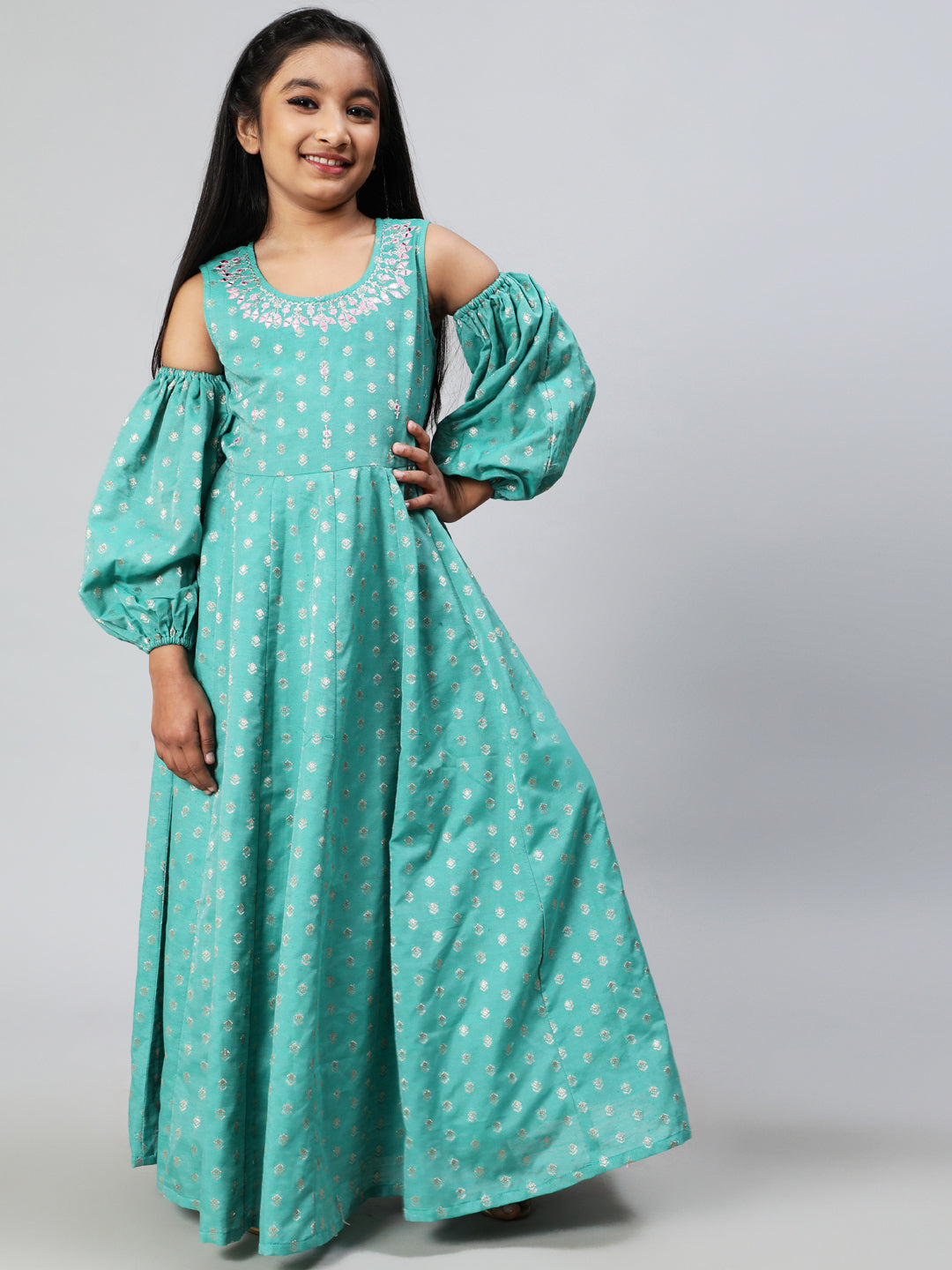 Chanderi Silk Dress For Girls With Dupatta