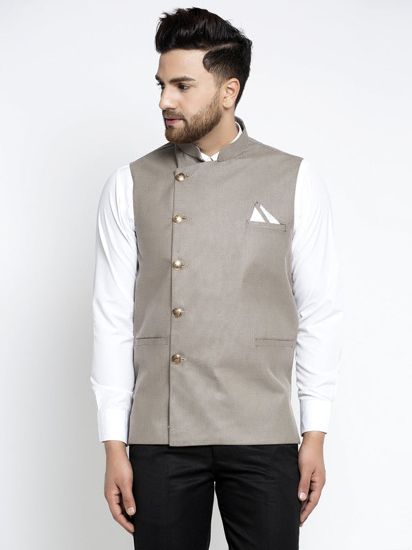 Jashvi Men's Grey Nehru Jacket