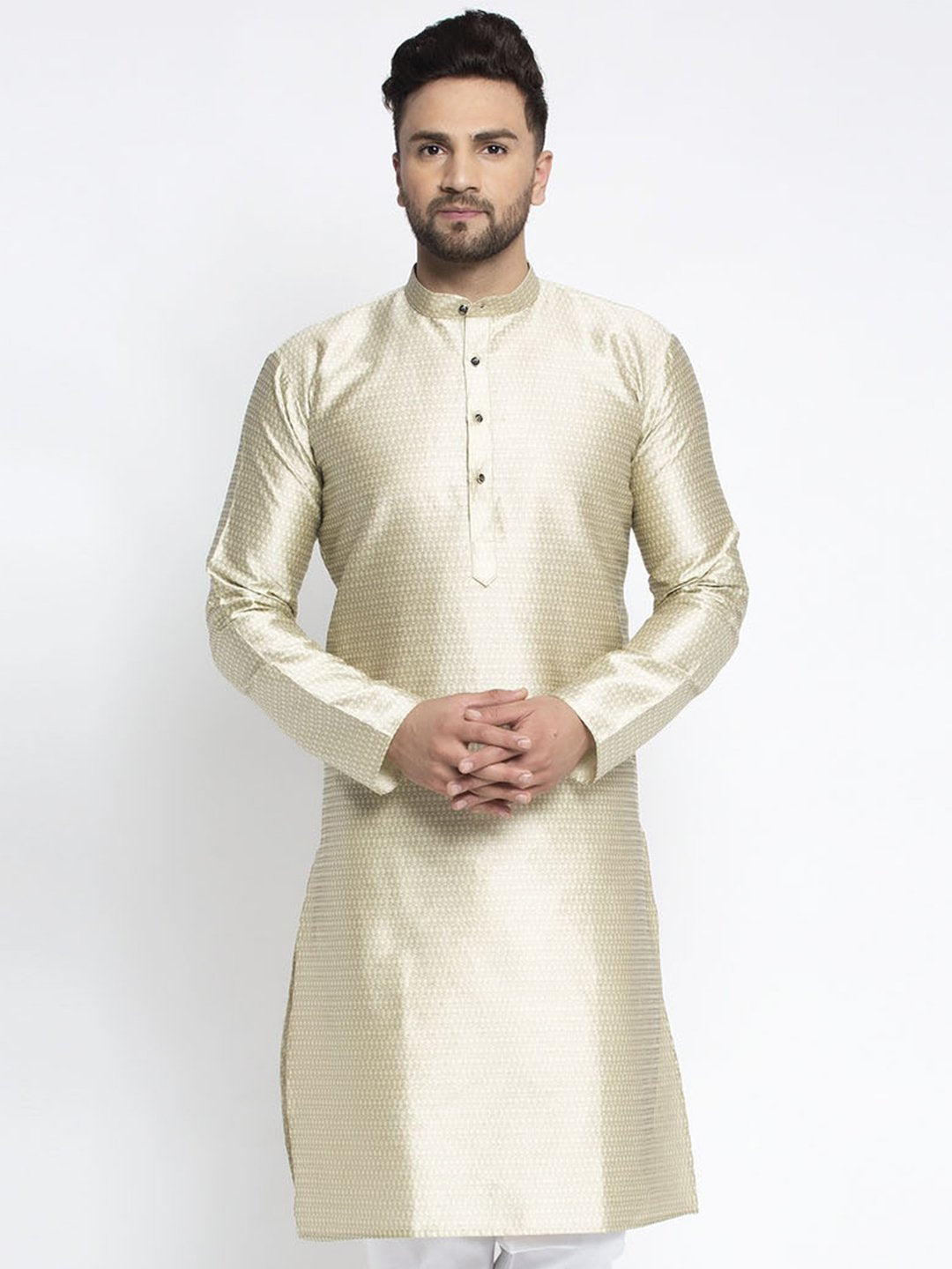 Men's Woven Design Kurta Only - Virat Fashions