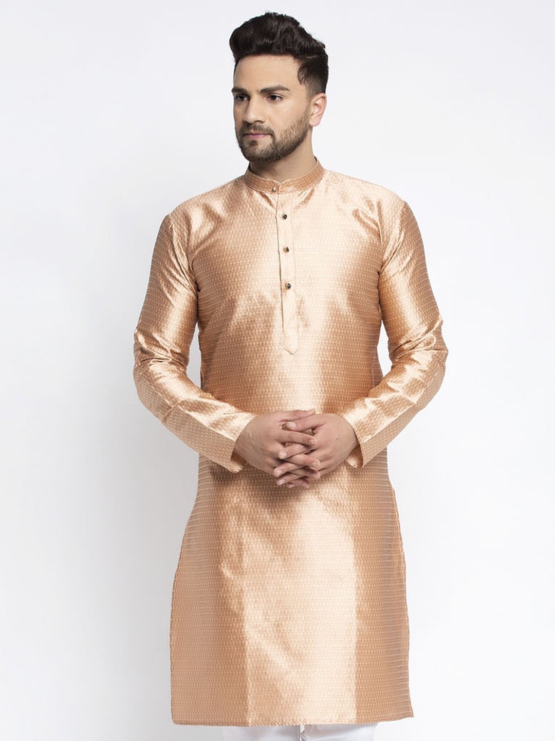 Men's Woven Design Kurta Only - Virat Fashions