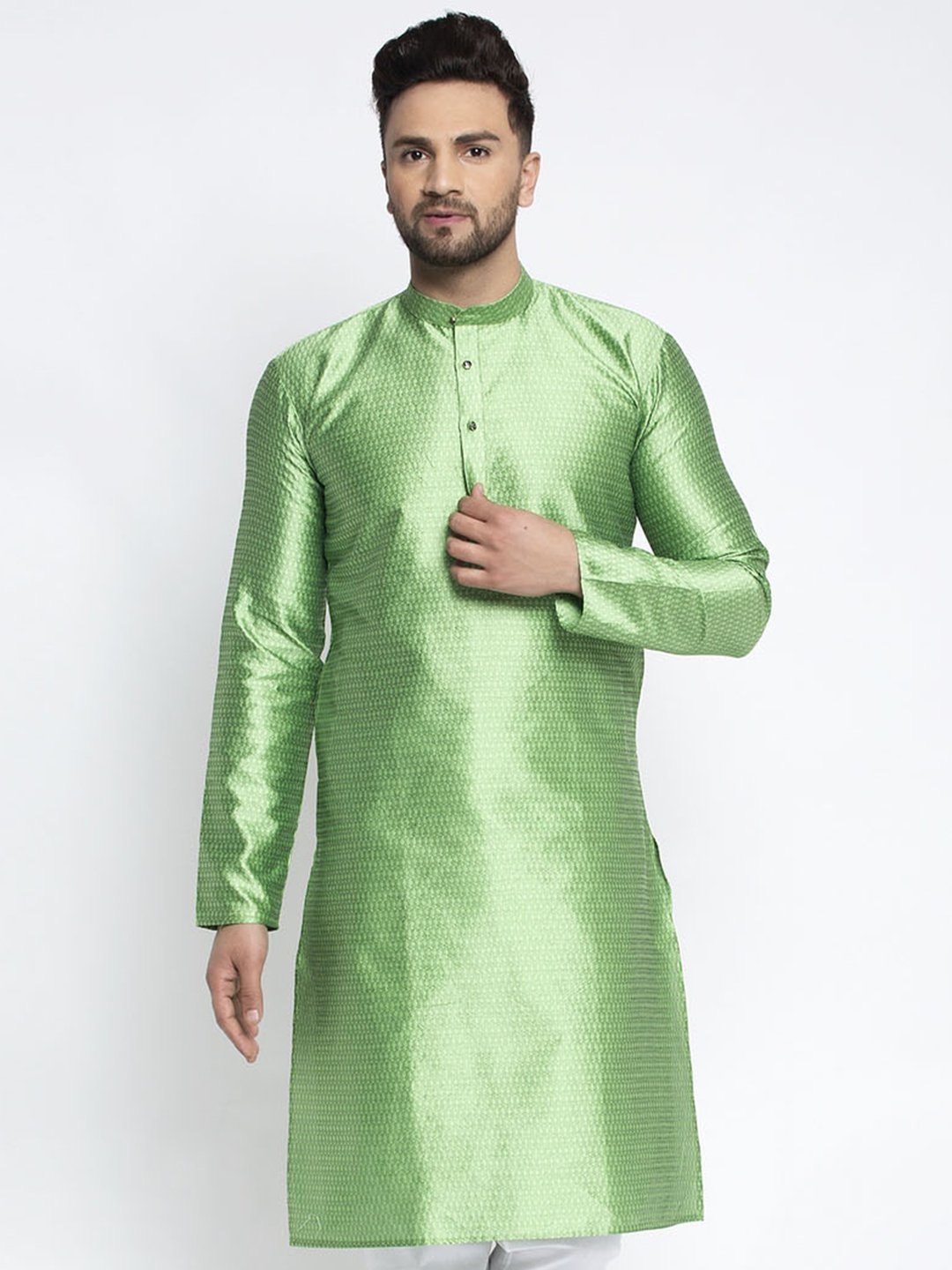 Men's Woven Design Kurta Only - Virat Fashions