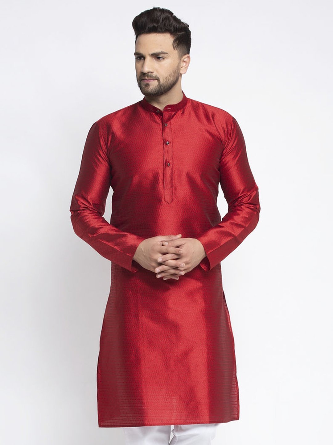 Men's Woven Design Kurta Only - Virat Fashions