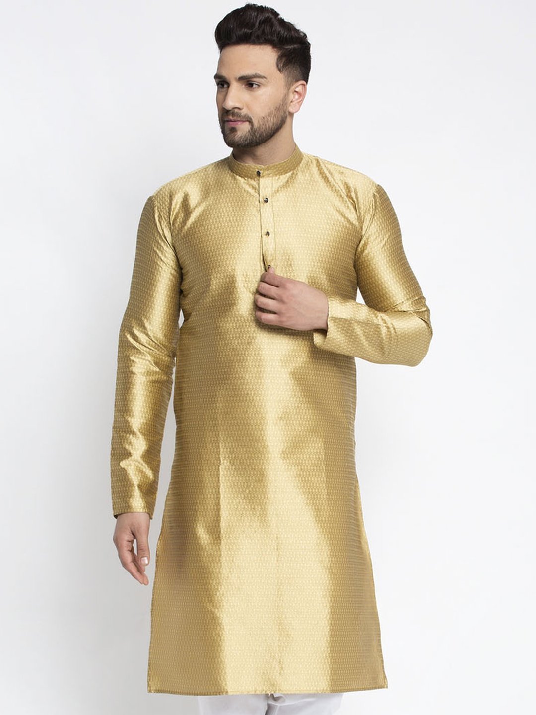 Men's Woven Design Kurta Only - Virat Fashions