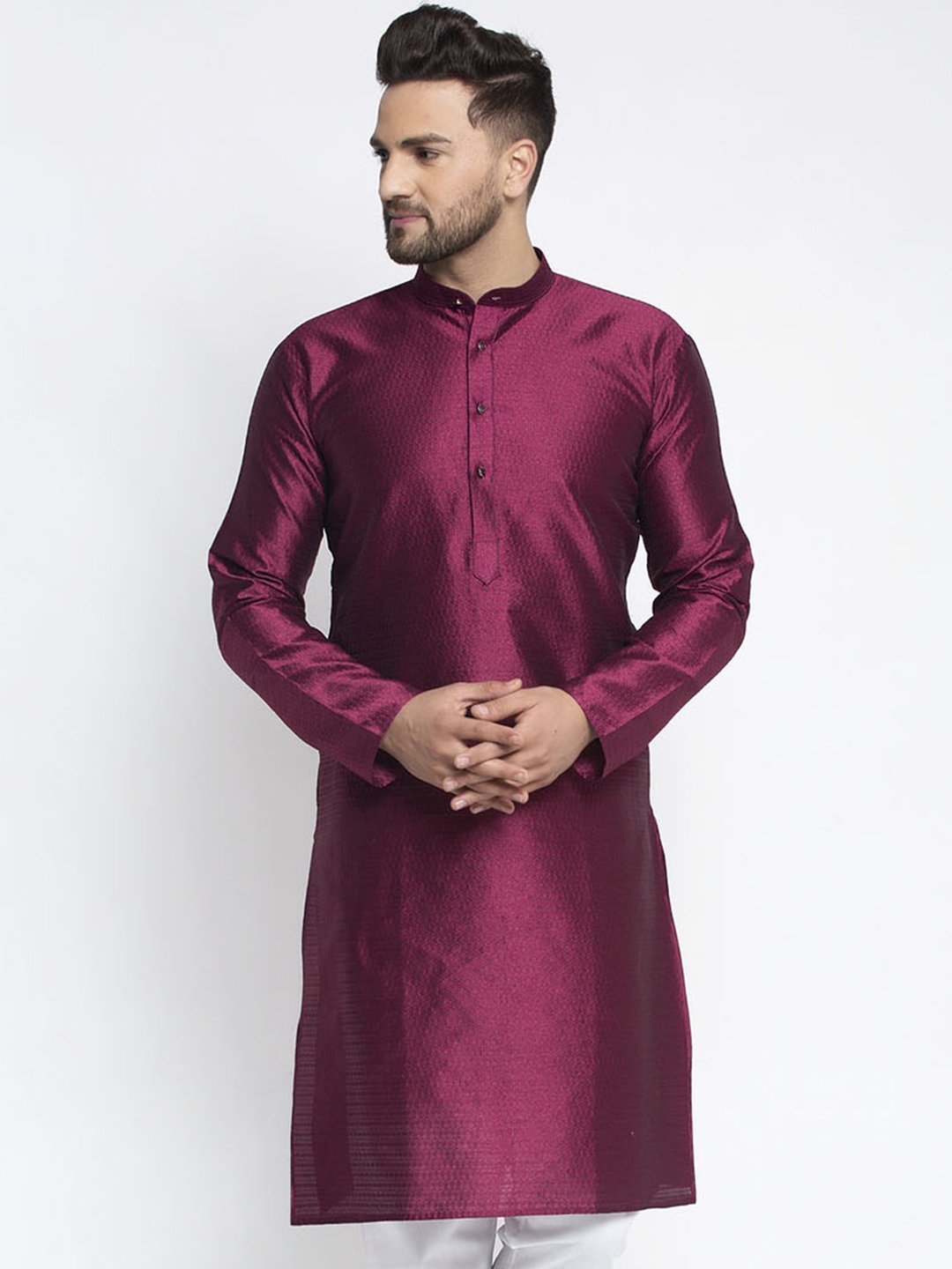 Men's Woven Design Kurta Only - Virat Fashions