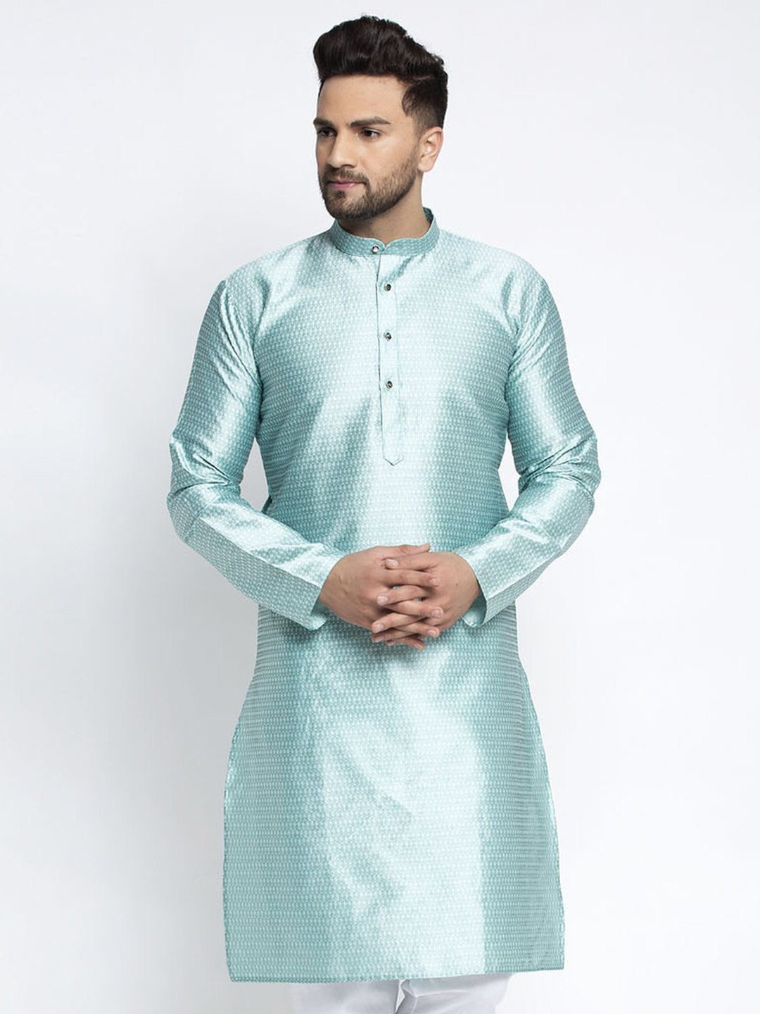 Men's Woven Design Kurta Only - Virat Fashions