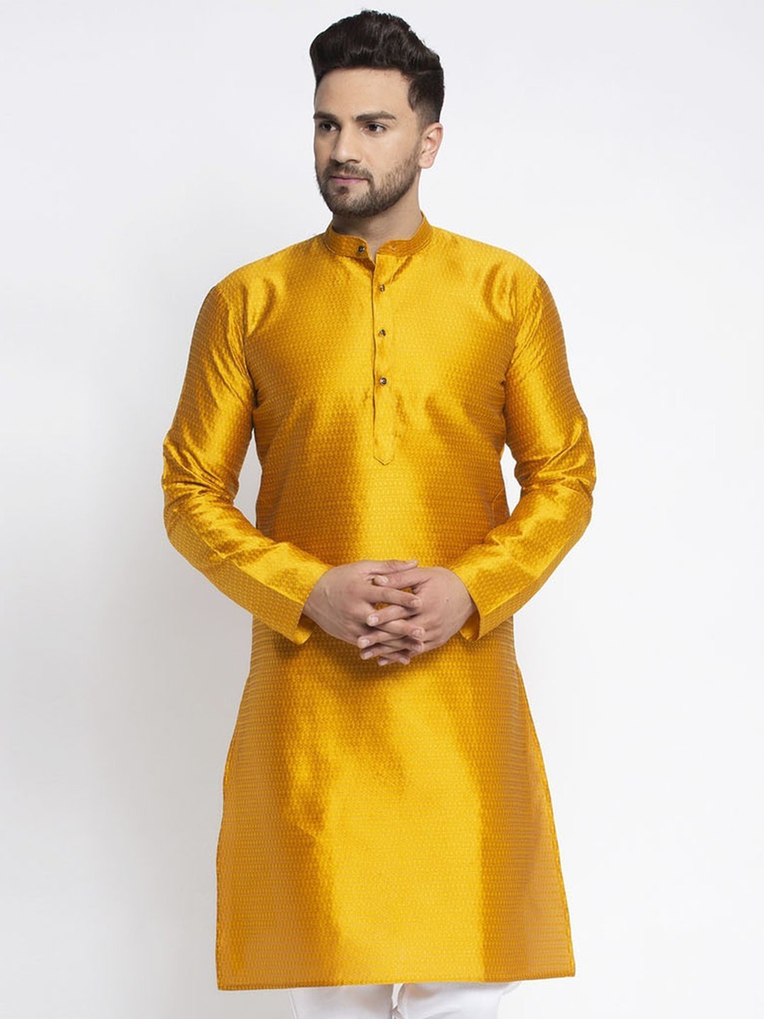 Men's Woven Design Kurta Only - Virat Fashions