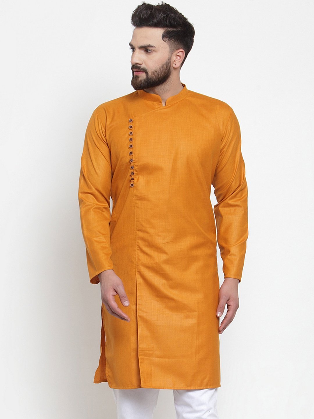 Men's Solid White Kurta by Virat Fashions- (1pc set)