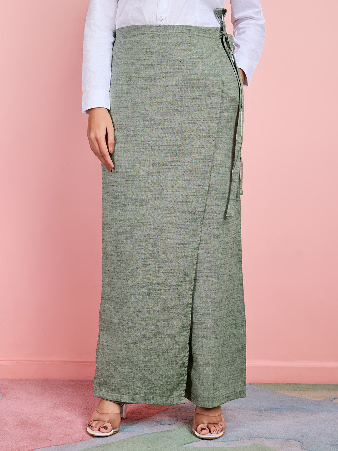 Women's Green Elegant Pure Cotton Pant - Komarri