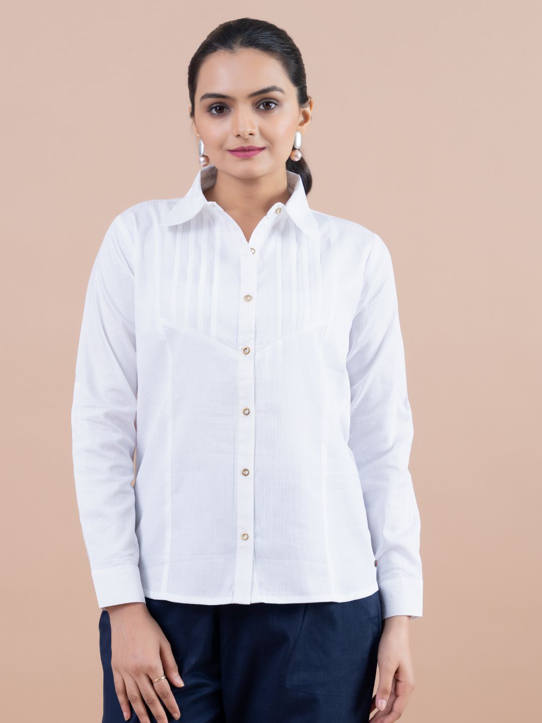 Women's White Classic Cotton Top - Komarri