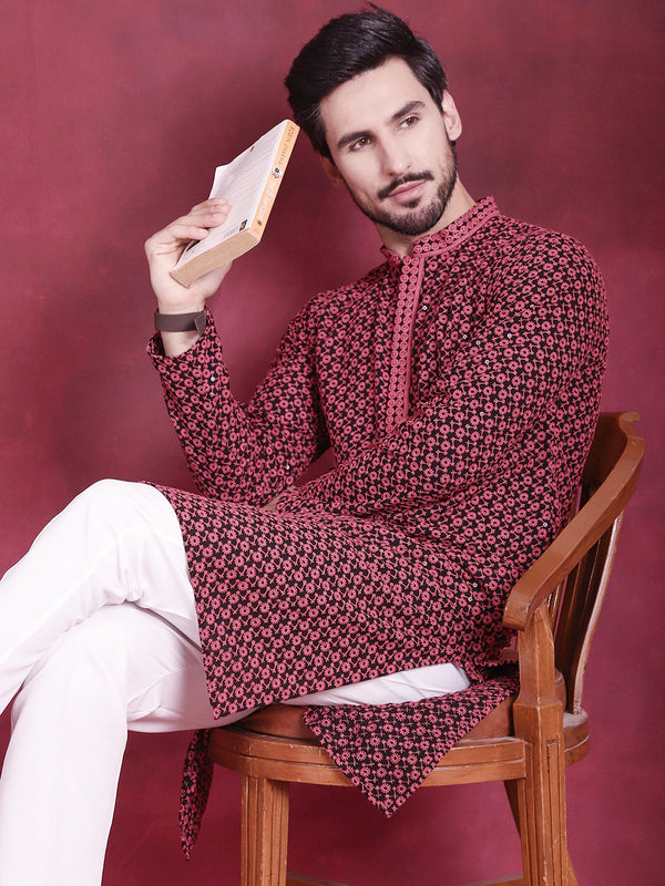 Men's Sequins Embroidered Kurtas