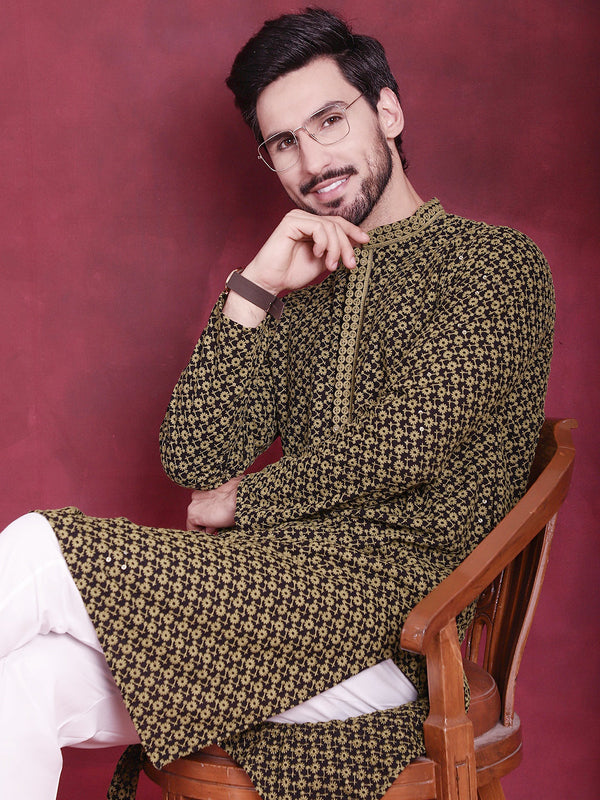 Men's Sequins Embroidered Kurtas