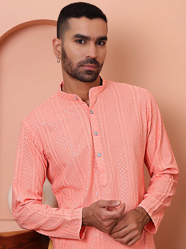 Men's Sequins Embroidered Kurtas