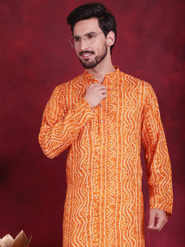 Men's Bandhani Printed Kurtas. - Taantav