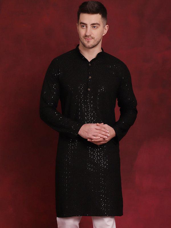 Men Sequins Chikankari Kurtas