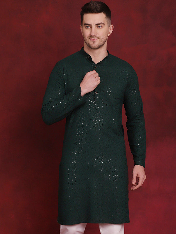 Men Sequins Chikankari Kurtas