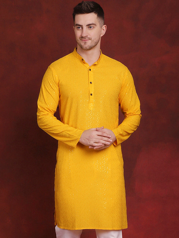 Men Sequins Chikankari Kurtas