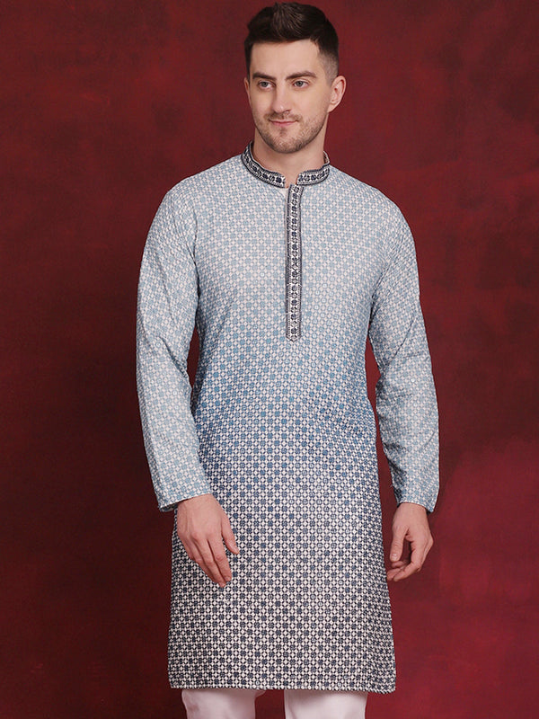 Men Sequins Embroidered Kurtas