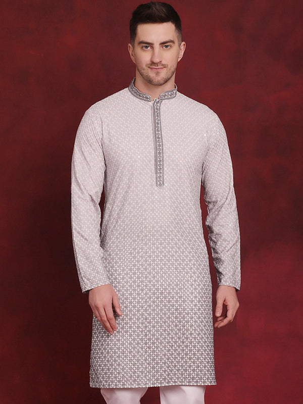 Men Sequins Embroidered Kurtas