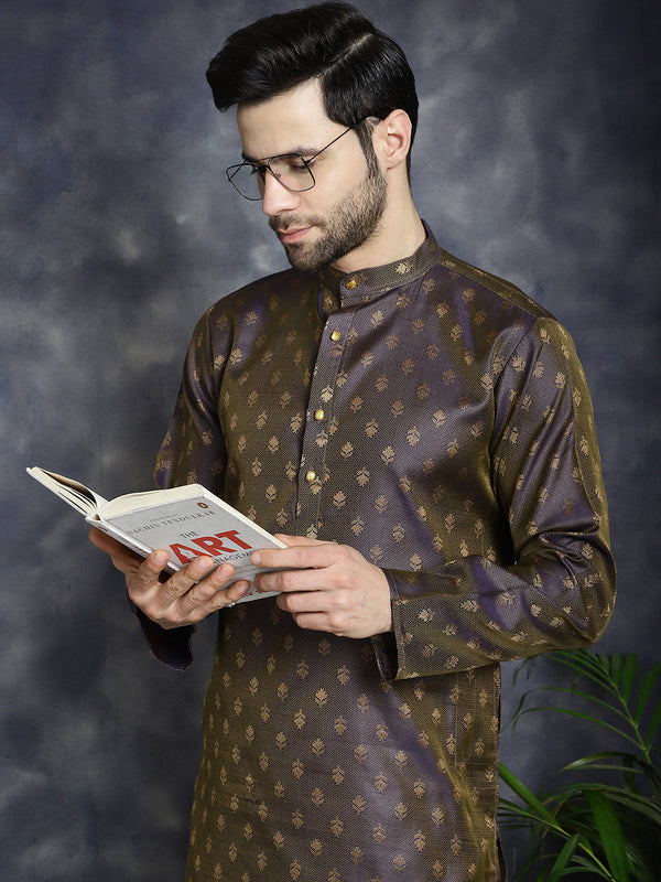 Woven Design Silk Blend Kurtas