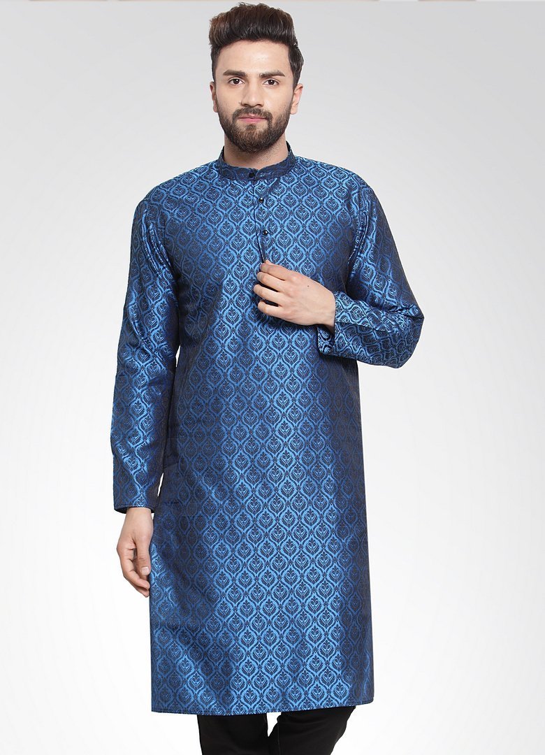 Men Gold Silk Kurta by Virat Fashions (1pc)