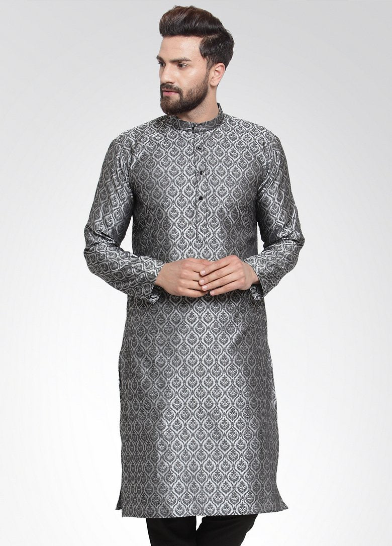 Men Gold Silk Kurta by Virat Fashions (1pc)