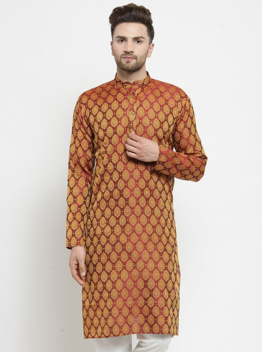 Men's Self Design Kurta Only by Virat Fashions (1 Pc Set)