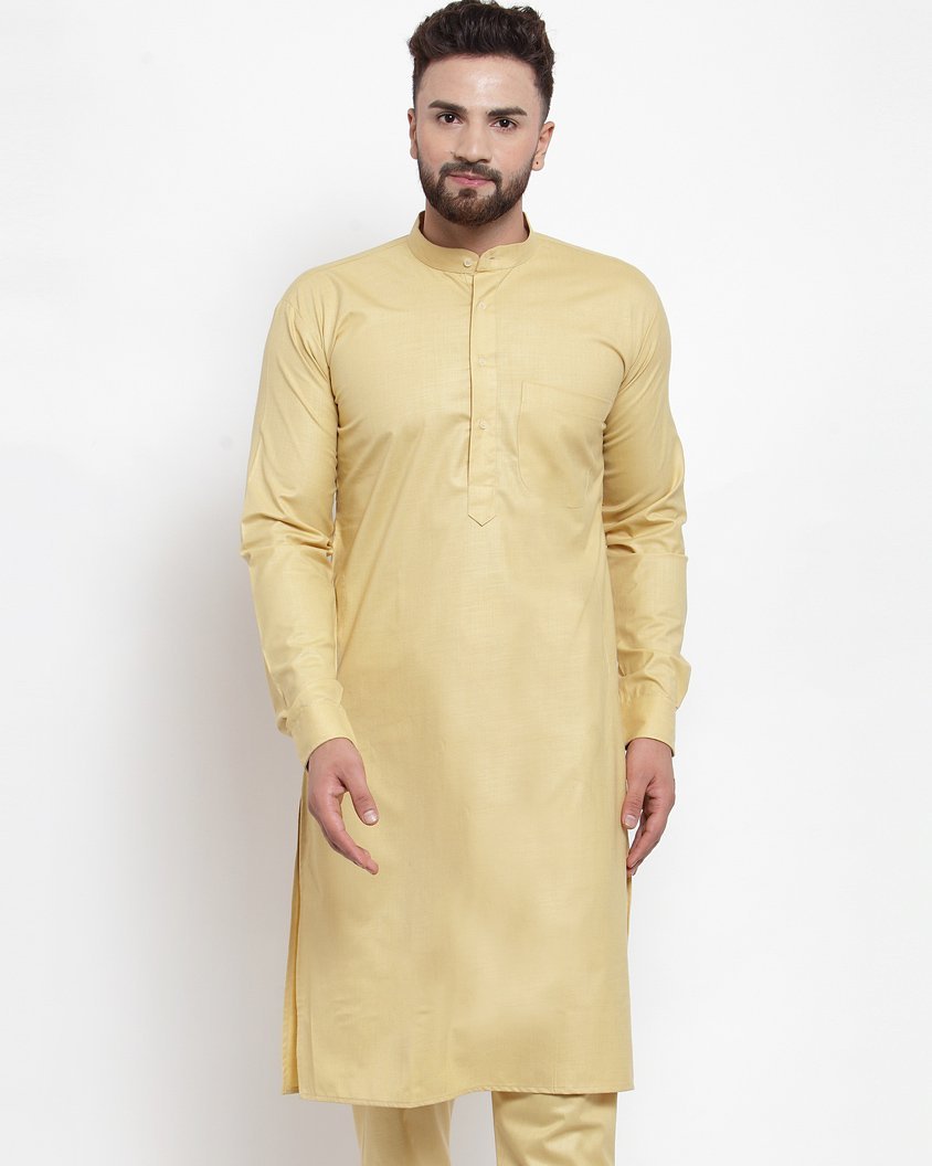 Men White Cotton Kurta by Virat Fashions (1pc)