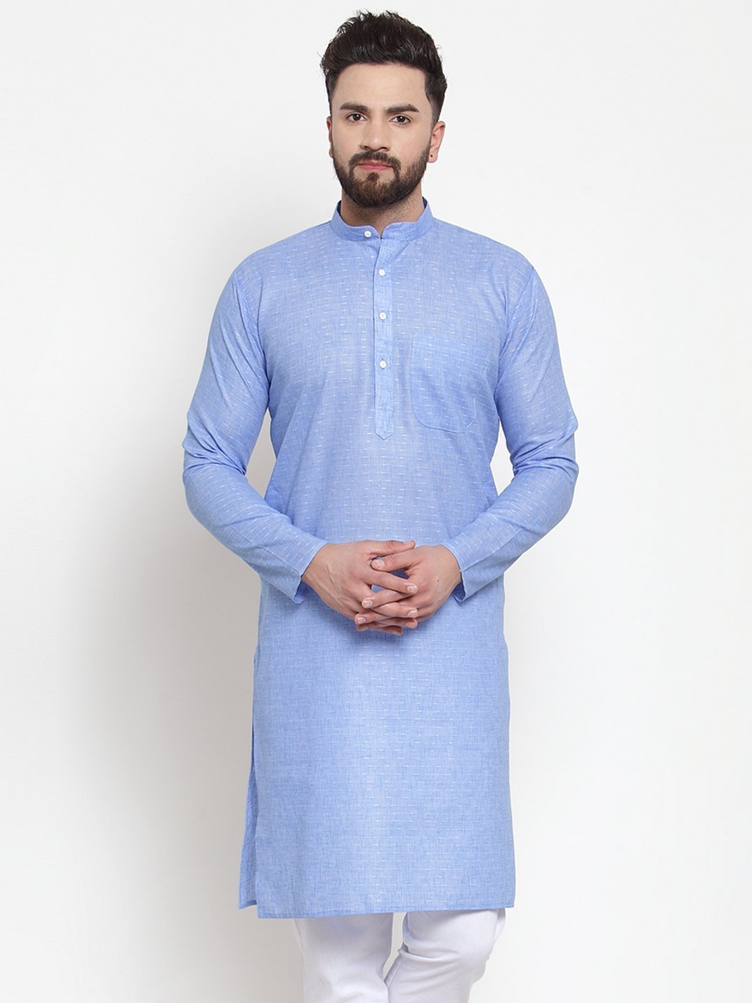 Men Biege Cotton Kurta by Virat Fashions (1pc)