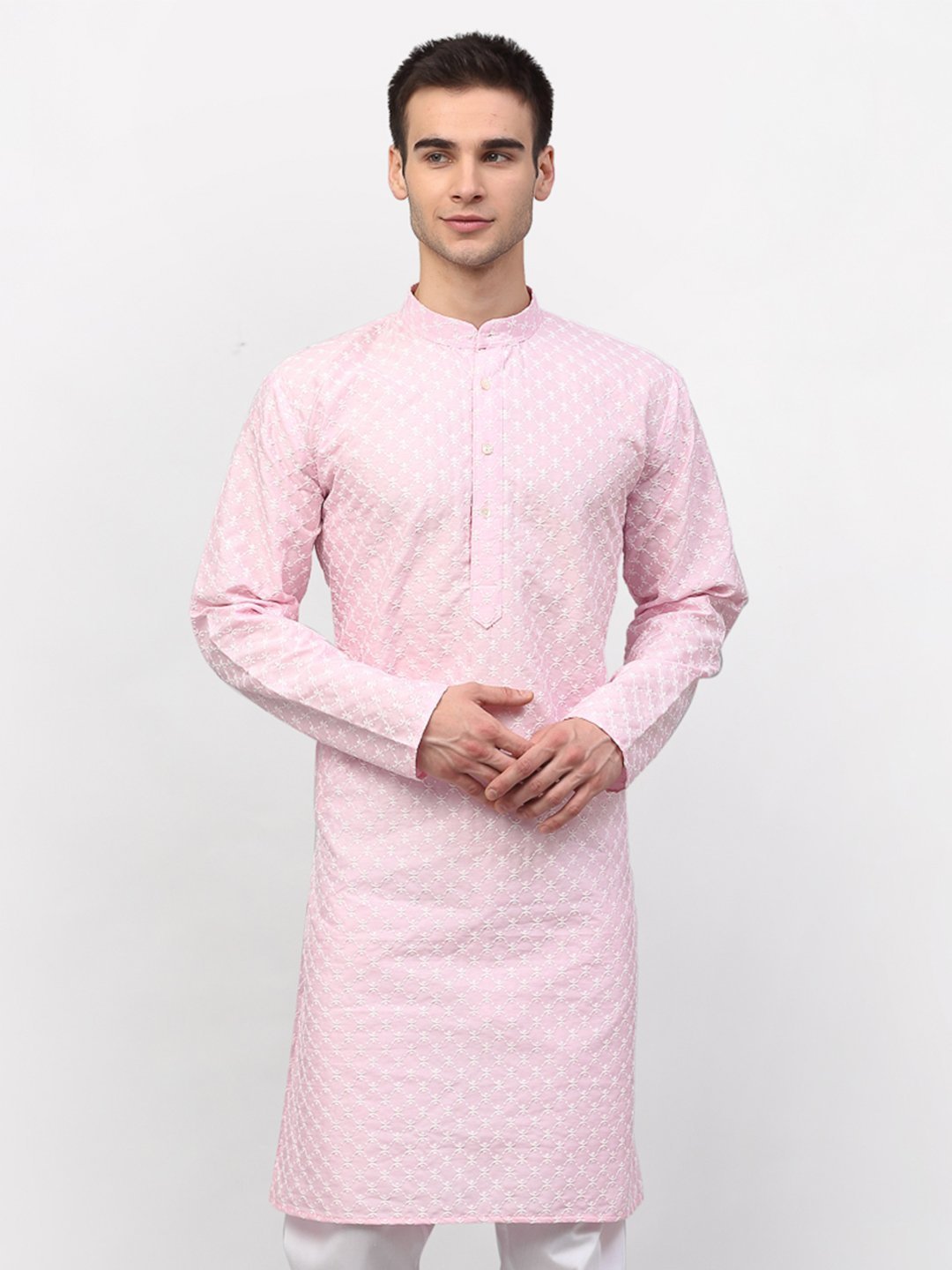 Men's Chikankari Kurta by Virat Fashions- (1pc set)