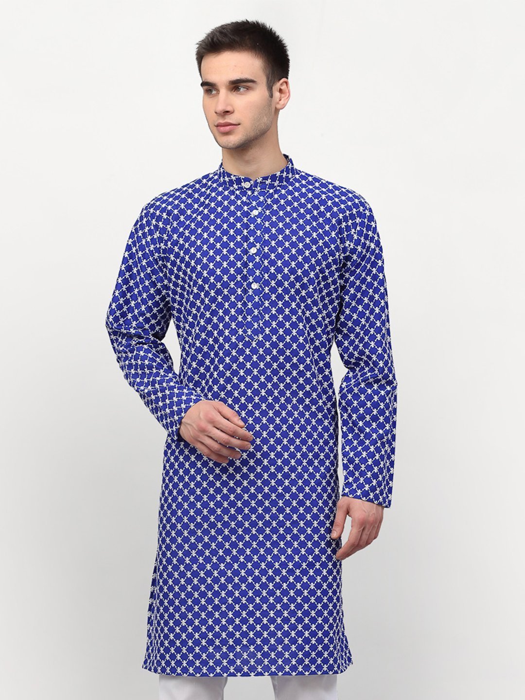 Men's Chikankari Kurta by Virat Fashions- (1pc set)